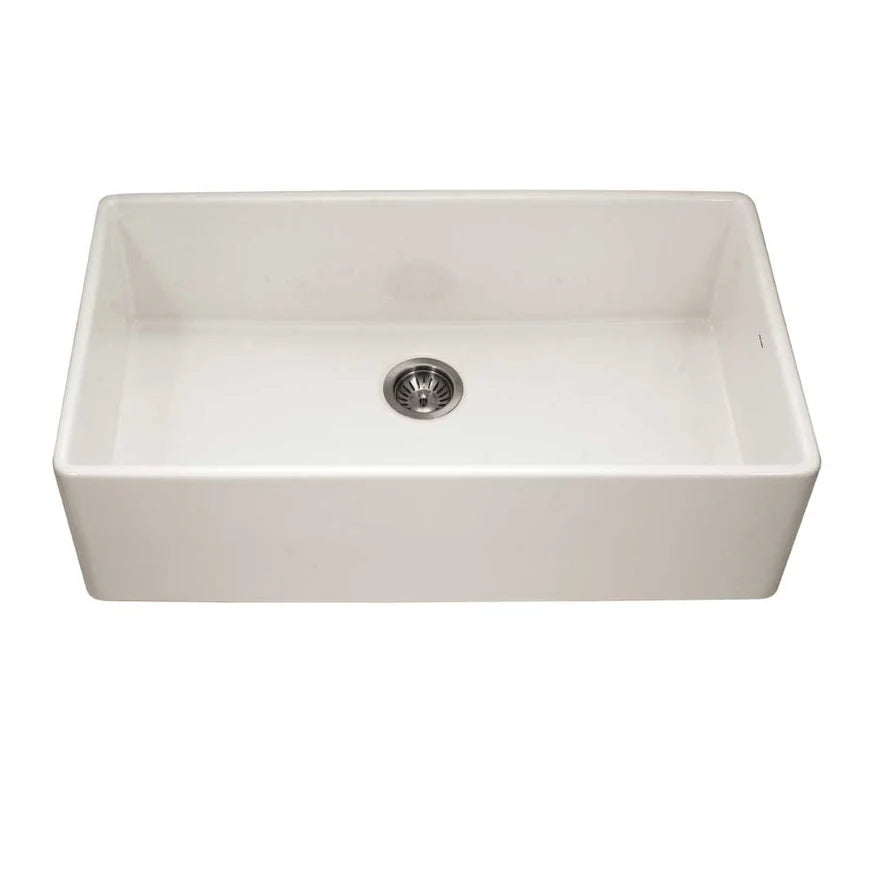 Houzer Platus PTG-3600-BQ 36" Biscuit Single Bowl Fireclay Farmhouse Sink