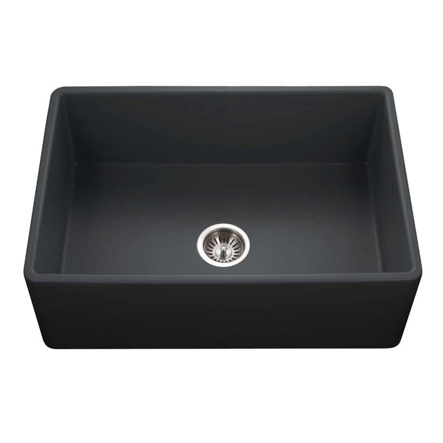 Houzer Platus PTS-4100-BL 30" Black Single Bowl Fireclay Farmhouse Sink