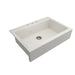 BOCCHI Nuova 34" Biscuit Single Bowl Fireclay Drop-In Sink w/ Grid and Strainer