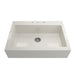 BOCCHI Nuova 34" Biscuit Single Bowl Fireclay Drop-In Sink w/ Grid and Strainer