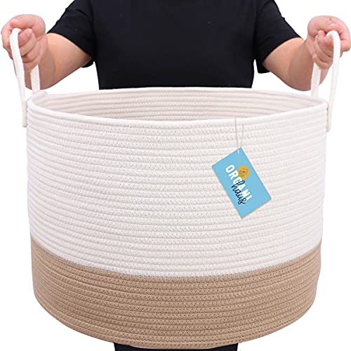 OrganiHaus XXL Cotton Rope Woven Laundry Basket