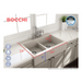 BOCCHI Nuova 34" Biscuit Double Bowl Fireclay Drop-In Sink w/ Grids and Strainers